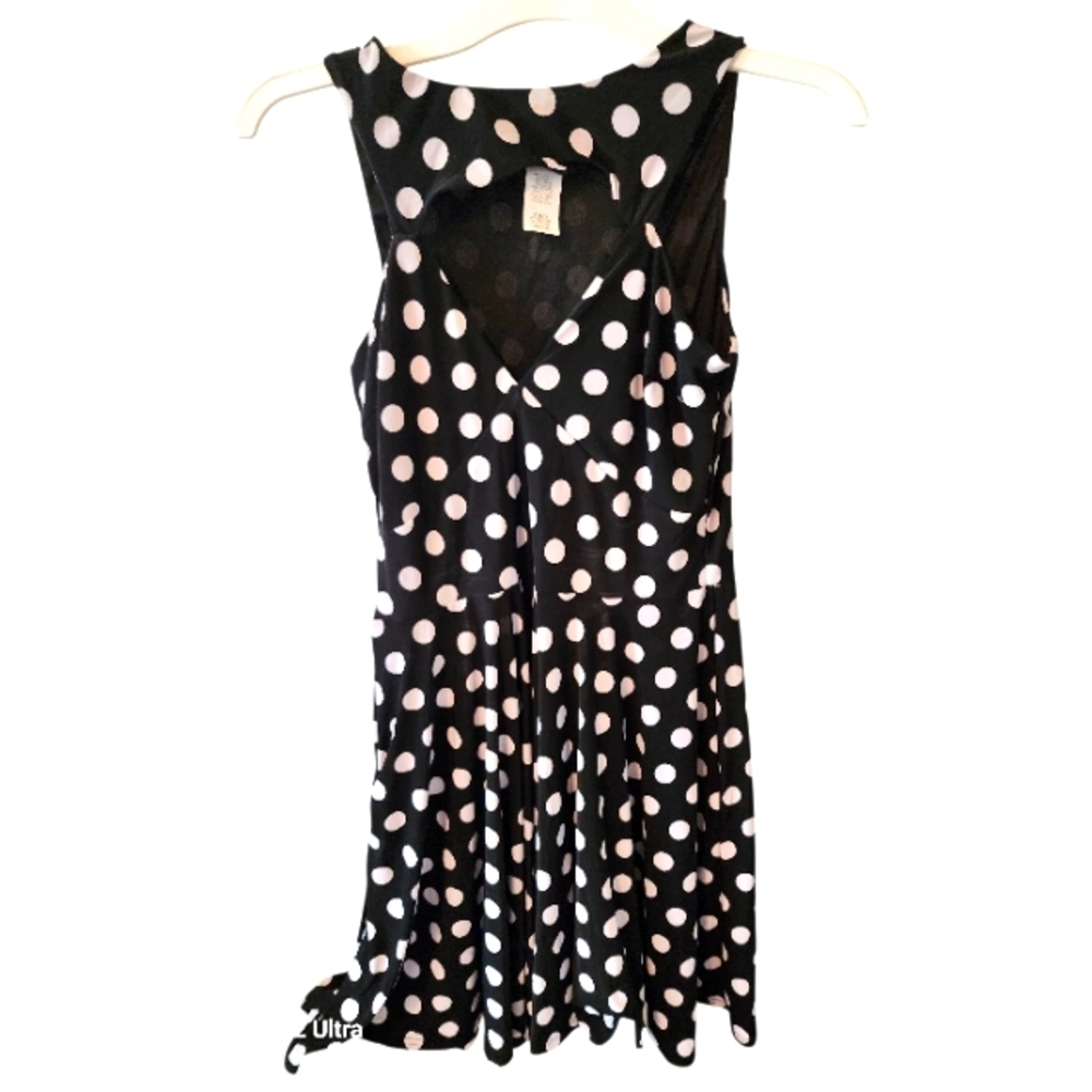 Jane Black Dress With White Polka Dots